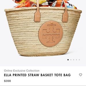 Tory Burch Ella Printed Straw Tote